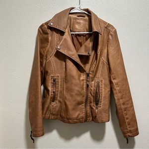 Max Studio Faux leather distressed jacket. Size small